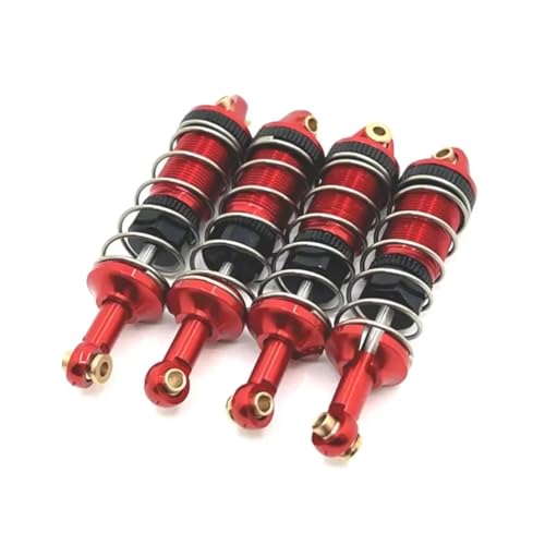 JYYTERD Kompatibel Mit 14301 14302 1/14 RC Car Upgrade Teile Zubehör 4 Stück Metall Stoßdämpfer Öl Dämpfer RC Stoßdämpfer(Red) von hjuink