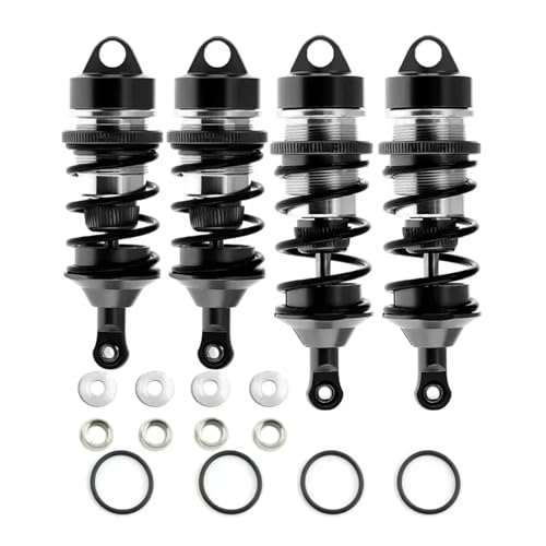 JYYTERD Kompatibel Mit ARRMA Für Limitless Für Infraction Für Felony Für Firebird 1/7 Rc Auto Vorne Und Hinten Metallstoßdämpfer RC Stoßdämpfer(Black) von JYYTERD