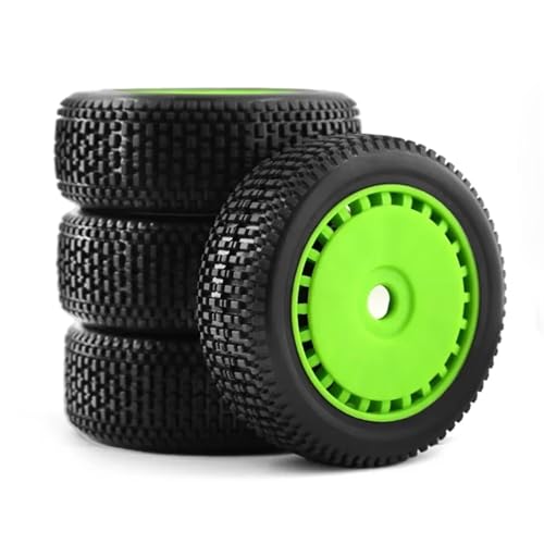JYYTERD Kompatibel Mit ARRMA Für Trxs Für Redcat Für Team Für Losi Für Kyosho Für VRX 1:8 RC Car Off-Road 116 Mm Für Buggy-Reifen Rad 17 Mm Sechskant RC Auto Reifen(Green,B) von hjuink