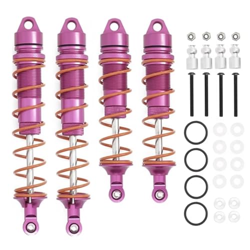JYYTERD Kompatibel Mit Arrma Für KRATON Für Outcast Für Notorious 1/7 RC-Auto-Upgrade-Teile 4-teilige Metall-Stoßdämpfer-Dämpfer Vorne Und Hinten RC Stoßdämpfer(Pink) von JYYTERD