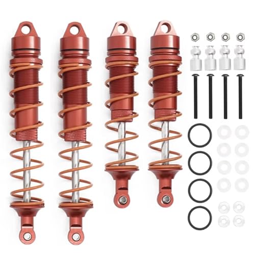 Kompatibel Mit Arrma Für KRATON Für Outcast Für Notorious 1/7 RC-Auto-Upgrade-Teile 4-teilige Metall-Stoßdämpfer-Dämpfer Vorne Und Hinten RC Stoßdämpfer(Red) von JYYTERD