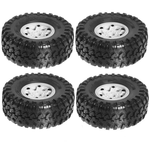 JYYTERD Kompatibel Mit Axial Für SCX10 Für Wraith RR10 Für Capra Für TRX4 YK4082 1/10 RC Crawler Car 135 Mm Metall 2,2 Zoll Beadlock Felgenreifen-Set RC Auto Reifen(White) von hjuink