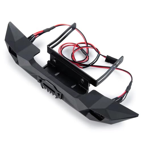JYYTERD Kompatibel Mit Axial Für SCX10 II Für TRX-4 1/10 RC Crawler Car Truck Upgrade-Teile, Aluminiumlegierung, Frontstoßstange Mit Licht RC-Stoßstange von JYYTERD