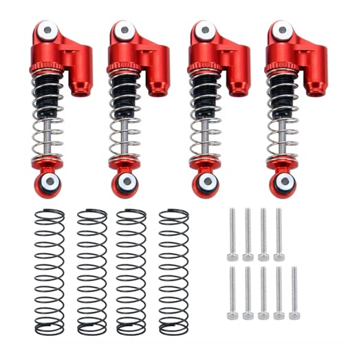 JYYTERD Kompatibel Mit Axial Für SCX24 1/24 RC Crawler Car Truck Upgrade Teile Zubehör 4 Stück 31 Mm Aluminiumlegierung Öl Stoßdämpfer Dämpfer RC Stoßdämpfer(Red) von hjuink