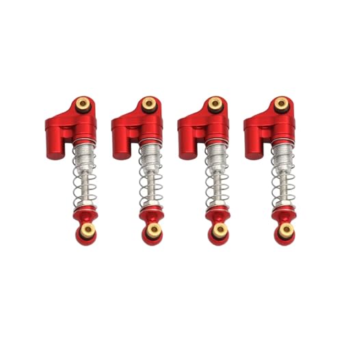 Kompatibel Mit Axial Für SCX24 90081 1/24 RC Auto 4 Stücke 32 MM Stoßdämpfer Aluminium Dämpfer Upgrade RC Stoßdämpfer(Red) von JYYTERD