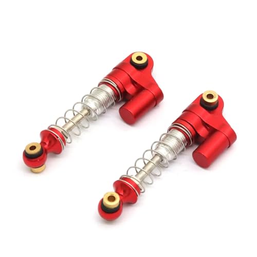 JYYTERD Kompatibel Mit Axial Für SCX24 90081 1/24 RC Auto 4 Stücke 32 MM Stoßdämpfer Aluminium Dämpfer Upgrade RC Stoßdämpfer(Red,2pcs) von hjuink
