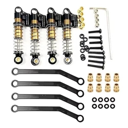 JYYTERD Kompatibel Mit FMS Für FCX24 1/24 RC Crawler Car Upgrades Teile Zubehör Metall 39 Mm Stoßdämpfer Und Für Fahrgestellverbindungen Spurstange RC Stoßdämpfer(Black) von JYYTERD