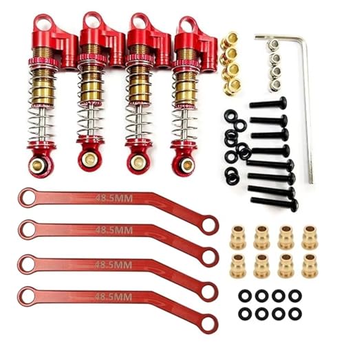 JYYTERD Kompatibel Mit FMS Für FCX24 1/24 RC Crawler Car Upgrades Teile Zubehör Metall 39 Mm Stoßdämpfer Und Für Fahrgestellverbindungen Spurstange RC Stoßdämpfer(Red) von JYYTERD