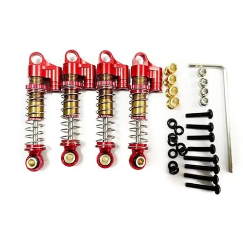 JYYTERD Kompatibel Mit FMS Für FCX24 1/24 Rc Auto, Hydraulische Stoßdämpfer-Upgrade-Teile Aus Aluminiumlegierung RC Stoßdämpfer(Red) von JYYTERD