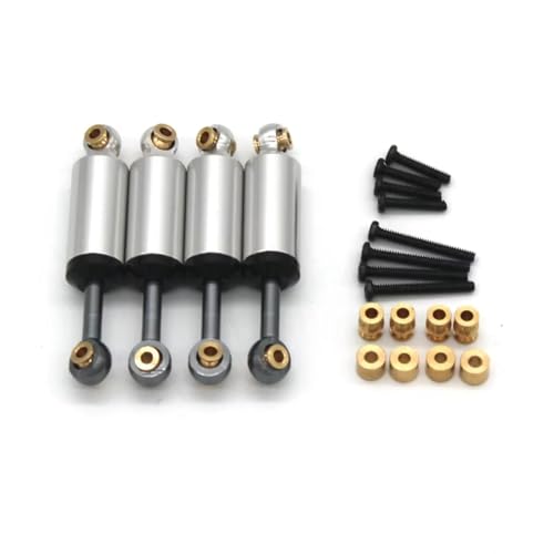 JYYTERD Kompatibel Mit FMS Für Fcx24 1/24 RC Fernbedienung Auto Metall Upgrade Zubehör Eingebaut Für Feder Stoßdämpfer 4PCS RC Stoßdämpfer(Silver) von JYYTERD