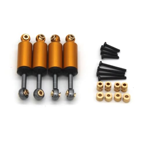 JYYTERD Kompatibel Mit FMS Für Fcx24 1/24 RC Fernbedienung Auto Metall Upgrade Zubehör Eingebaut Für Feder Stoßdämpfer 4PCS RC Stoßdämpfer(Yellow) von JYYTERD