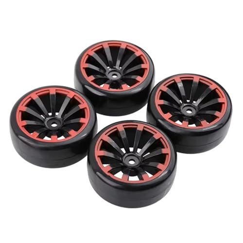 JYYTERD Kompatibel Mit HPI Für HSP 1/10 RC Auto Upgrade Auf Der Straße Für Den Rennsport 4 Stück 12 Mm Sechskantreifen Radfelgen Road Drift Für Rennwagen RC Auto Reifen(ColorC) von hjuink