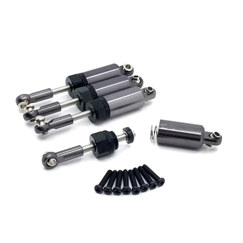 JYYTERD Kompatibel Mit HS 18301 18302 18311 18312 18321 18322 1/18 RC Auto Upgrade Teile Zubehör Metall Öl Stoßdämpfer Dämpfer RC Stoßdämpfer(Gray) von JYYTERD