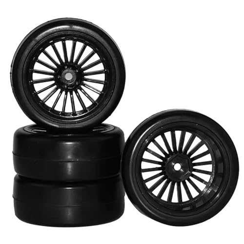 JYYTERD Kompatibel Mit HSP Für HPI Für Sprint 2 Für Drift Für RS4 Für 4WD 1:10 On Road 26 Mm Gummi-RC-Reifen Und Felgen 12 Sechskant 4 Stück/2 Stück RC Auto Reifen(4Pcs) von hjuink