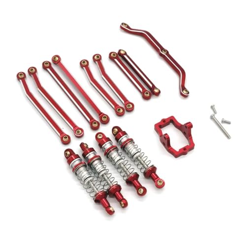 JYYTERD Kompatibel Mit JJRC C8801 C8809 AX-8560 1/18 RC Fernbedienung Auto Upgrade Zubehör Stoßdämpfer Stange Set RC Stoßdämpfer(Red) von hjuink