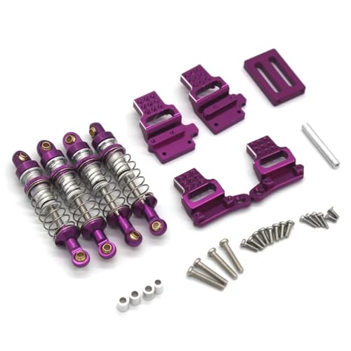 JYYTERD Kompatibel Mit JJRC C8801 C8809 AX-8560 Für TRX4M 1/18 RC Fernbedienung Auto Zubehör Stoßdämpfer Stoßdämpfer Halterung RC Stoßdämpfer(Purple) von JYYTERD