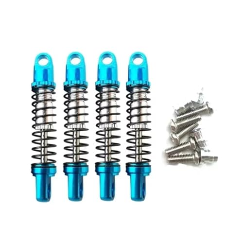 JYYTERD Kompatibel Mit Jimny 1/16 Rc Car Upgrade Teile Zubehör 4 Stück Metall Stoßdämpfer Dämpfer RC Stoßdämpfer(Blue) von hjuink
