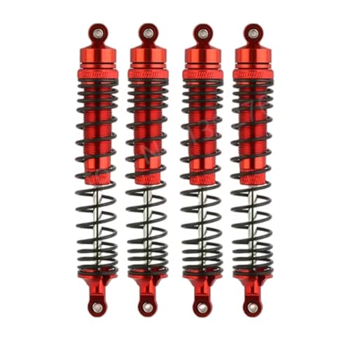 JYYTERD Kompatibel Mit Losi Für LMT 4WD Für Monster 1/8 RC Auto Upgrade-Teile 4 Stück Metall Stoßdämpfer Vorne Und Hinten 135 Mm RC Stoßdämpfer(Red) von JYYTERD