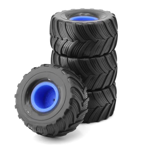 JYYTERD Kompatibel Mit Losi Für Mini Für LMT 1/10 RC Auto Upgrade Teile 100 Mm Für Monster Truck Für Buggy Reifen Rad 12 Mm Sechskant 4 Stück RC Auto Reifen(Blue) von JYYTERD