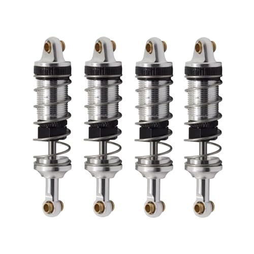 JYYTERD Kompatibel Mit MJX Für Hyper Go 1/14 14301 14302 Rc Auto Upgrade Teile Metall Vorne Und Hinten Hydraulische Stoßdämpfer Loch Zu Loch 60 Mm RC Stoßdämpfer(Silver) von hjuink