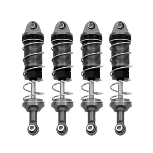JYYTERD Kompatibel Mit MJX H16 16207 Für WLtoys 144001 144002 124019 124017 Für MN128 MN86 MN86KS RC Autoteile 4 Stück Metall-Stoßdämpfer-Dämpfer RC Stoßdämpfer(Gray) von JYYTERD
