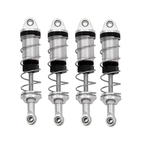 JYYTERD Kompatibel Mit MJX H16 16207 Für WLtoys 144001 144002 124019 124017 Für MN128 MN86 MN86KS RC Autoteile 4 Stück Metall-Stoßdämpfer-Dämpfer RC Stoßdämpfer(White) von JYYTERD