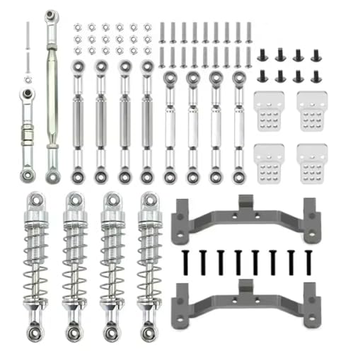 JYYTERD Kompatibel Mit MN D90 Für MN-90 Für MN99S 1/12 RC Auto Upgrade Teile Metall Lenkung Link Stange Zugstange Halterung Für Sitz Stoßdämpfer Set RC Stoßdämpfer(White) von JYYTERD