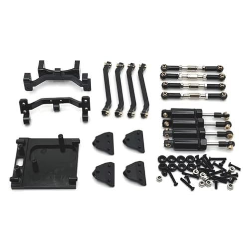 JYYTERD Kompatibel Mit MN99S 1/12 Rc Auto-Ersatzteilen, Metall-Upgrade-Spurstangen-Stoßdämpfer-Kit-Tasche RC Stoßdämpfer(Black) von JYYTERD