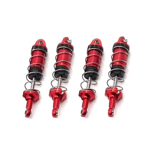 Kompatibel Mit SCY 16101 16102 16103 1/16 RC Auto Upgrades Teile Zubehör 4 Stück Metall Stoßdämpfer Dämpfer RC Stoßdämpfer(Red) von JYYTERD