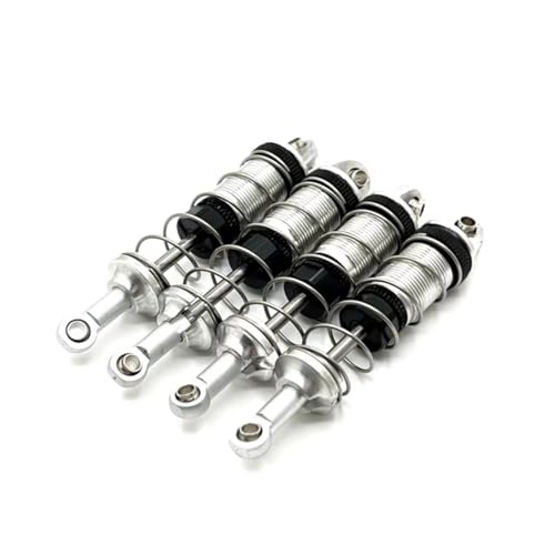 JYYTERD Kompatibel Mit SCY 16101 16102 16103 16207 16208 16209 1/16 RC Auto Upgrade Teile Zubehör 4 Stück RC Auto Metall Öl Stoßdämpfer Dämpfer RC Stoßdämpfer(White) von JYYTERD