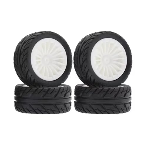 JYYTERD Kompatibel Mit SG1603 Für SG1604 Für SG1605 Für UDIRC UD1601 UD1602 UD1603 UD1604 1/16 RC Autoteile 50 Mm Gummireifen Reifen Rad 4 Stück RC Auto Reifen(White) von JYYTERD