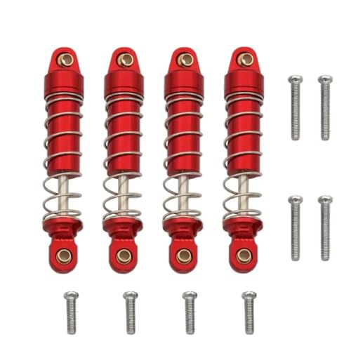 JYYTERD Kompatibel Mit TRX-4M 1/18 Rc Auto Für Klettern Auto Aluminium 4er-Pack Legierung Stoßdämpfer Können Mit Öl Gefüllt Werden RC Stoßdämpfer(Red) von JYYTERD