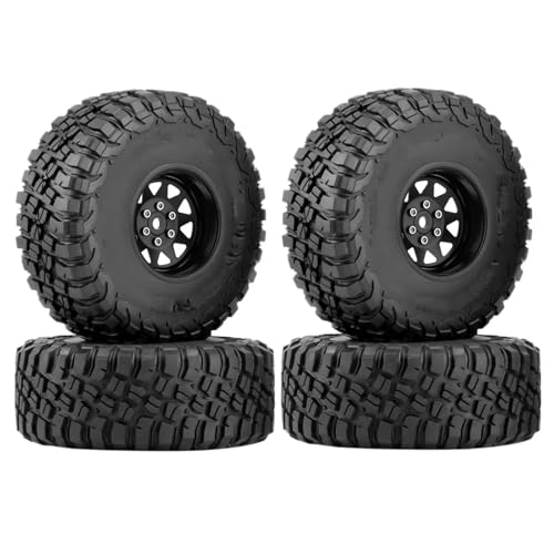 JYYTERD Kompatibel Mit TRX4 Für Axial Für SCX10 1/10 RC Crawler Car 120 Mm Deep Dish Negative Offset 8,9 Mm 1,9 Zoll Beadlock Felgennabe Reifen RC Auto Reifen(Black) von hjuink