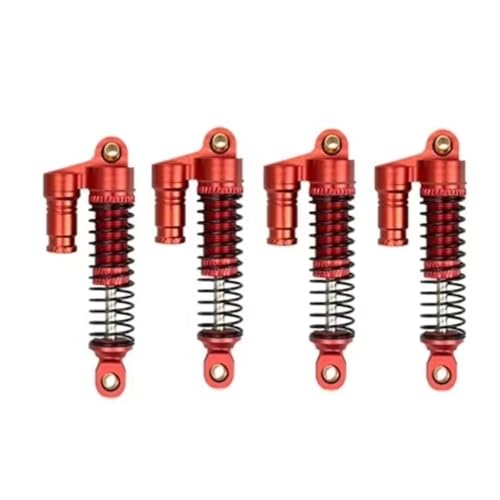 JYYTERD Kompatibel Mit TRX4M Für Bronco 1/18 RC Crawler Auto Upgrade Teile Zubehör 4PCS Metall Öl Stoßdämpfer Dämpfer RC Stoßdämpfer(Red) von JYYTERD