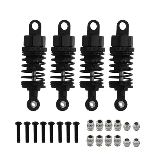 JYYTERD Kompatibel Mit TT02 Für TT01 M05 Für HPI Für HSP Für Redcat 1/10 RC Road Drift Auto Aluminium Legierung Öl Stoßdämpfer RC Stoßdämpfer(Black,4pcs) von JYYTERD