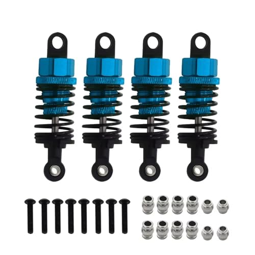 JYYTERD Kompatibel Mit TT02 Für TT01 M05 Für HPI Für HSP Für Redcat 1/10 RC Road Drift Auto Aluminium Legierung Öl Stoßdämpfer RC Stoßdämpfer(Blue,4pcs) von JYYTERD