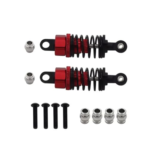 JYYTERD Kompatibel Mit TT02 Für TT01 M05 Für HPI Für HSP Für Redcat 1/10 RC Road Drift Auto Aluminium Legierung Öl Stoßdämpfer RC Stoßdämpfer(Red,2pcs) von JYYTERD