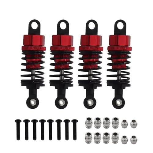 JYYTERD Kompatibel Mit TT02 Für TT01 M05 Für HPI Für HSP Für Redcat 1/10 RC Road Drift Auto Aluminium Legierung Öl Stoßdämpfer RC Stoßdämpfer(Red,4pcs) von JYYTERD
