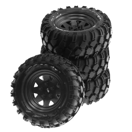 JYYTERD Kompatibel Mit Trxs Für TRX4 Für D90 Für D110 Für Axial 1/10 RC Crawler Car 4 Stück 93 Mm Metall 1,9 Zoll Beadlock-Felge Gummireifen-Set RC Auto Reifen(Black) von hjuink