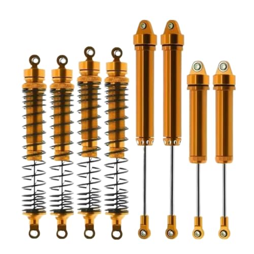 JYYTERD Kompatibel Mit Trxs Für Unlimited Für Desert Für Racer 1/7 RC Autoteile 8 Stück Metall Stoßdämpfer Vorne Hinten 8460 8450 RC Stoßdämpfer(Yellow) von hjuink