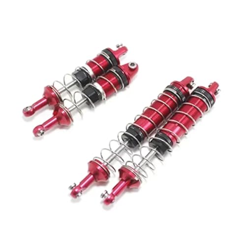 JYYTERD Kompatibel Mit WLtoys 12428 12423 1/12 RC Car Crawler Upgrade Teil Metall Ölgefüllter Vorderer Hinterer Stoßdämpfer RC Stoßdämpfer(Red) von JYYTERD