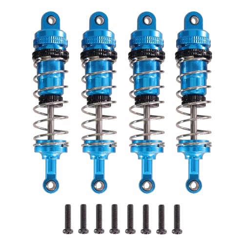 JYYTERD Kompatibel Mit WLtoys 144001 144002 144010 124019 124017 RC Car Metall-Upgrade-Teile Öltyp Stoßdämpfer Einstellbarer Absorber RC Stoßdämpfer(Blue) von JYYTERD
