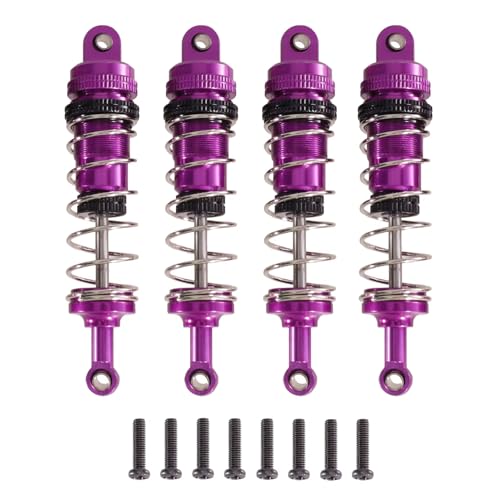 JYYTERD Kompatibel Mit WLtoys 144001 144002 144010 124019 124017 RC Car Metall-Upgrade-Teile Öltyp Stoßdämpfer Einstellbarer Absorber RC Stoßdämpfer(Purple) von JYYTERD
