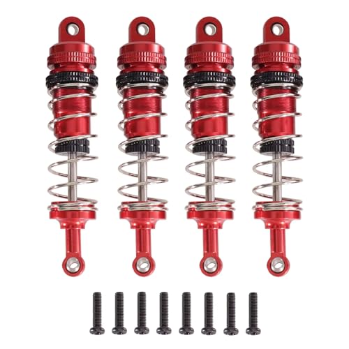 Kompatibel Mit WLtoys 144001 144002 144010 124019 124017 RC Car Metall-Upgrade-Teile Öltyp Stoßdämpfer Einstellbarer Absorber RC Stoßdämpfer(Red) von JYYTERD