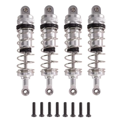 JYYTERD Kompatibel Mit WLtoys 144001 144002 144010 124019 124017 RC Car Metall-Upgrade-Teile Öltyp Stoßdämpfer Einstellbarer Absorber RC Stoßdämpfer(White) von JYYTERD