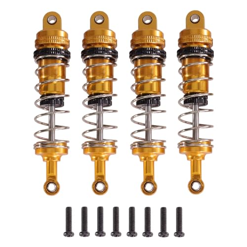 Kompatibel Mit WLtoys 144001 144002 144010 124019 124017 RC Car Metall-Upgrade-Teile Öltyp Stoßdämpfer Einstellbarer Absorber RC Stoßdämpfer(Yellow) von JYYTERD