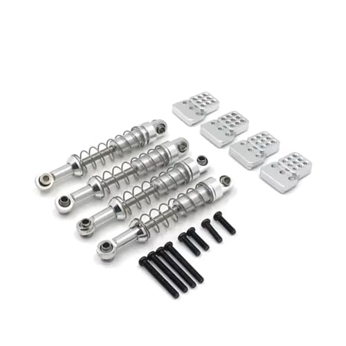 JYYTERD Kompatibel Mit WPL C14 C24 C34 C44 Für MN D90 D91 MN45 MN96 MN99 Für MN99S RC Auto Aluminiumlegierung Stoßdämpfer Mit Extender Hard Kits RC Stoßdämpfer(Silver) von JYYTERD