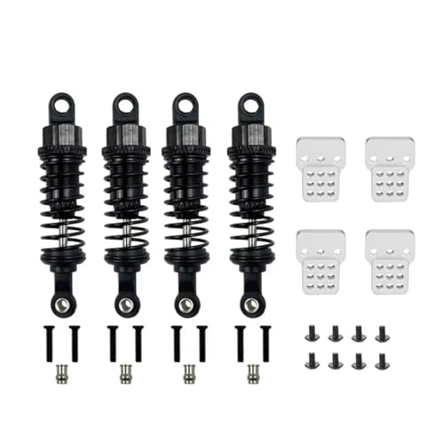 JYYTERD Kompatibel Mit WPL C14 C24 Für MN D90 D91 MN99 99 RC Auto, Verstellbare Upgrade-Teile, Metall-Stoßdämpfer, Ölgefüllter Typ Mit Stoßdämpferturm RC Stoßdämpfer(Black) von JYYTERD