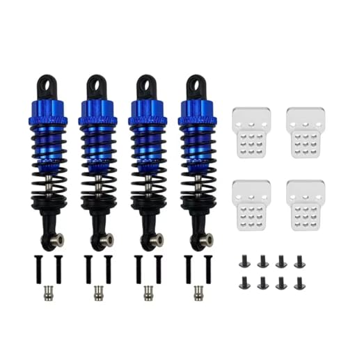 JYYTERD Kompatibel Mit WPL C14 C24 Für MN D90 D91 MN99 99 RC Auto, Verstellbare Upgrade-Teile, Metall-Stoßdämpfer, Ölgefüllter Typ Mit Stoßdämpferturm RC Stoßdämpfer(Blue) von hjuink