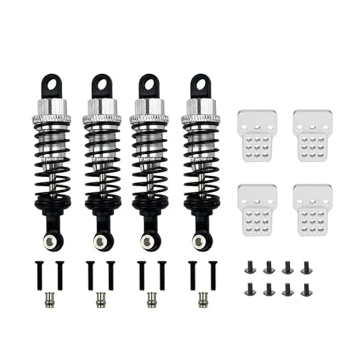 JYYTERD Kompatibel Mit WPL C14 C24 Für MN D90 D91 MN99 99 RC Auto, Verstellbare Upgrade-Teile, Metall-Stoßdämpfer, Ölgefüllter Typ Mit Stoßdämpferturm RC Stoßdämpfer(Silver) von hjuink